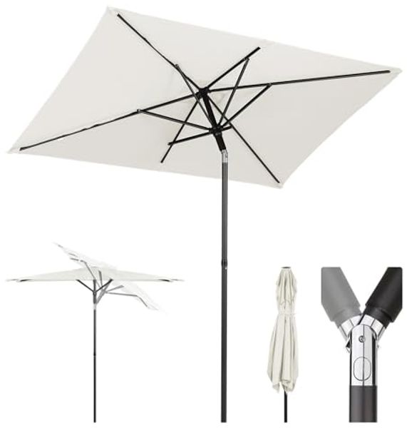 Sekey 200 × 125 cm Sonnenschirm Balkon Sonnenschirm Rechteckig für Balkon, Terrasse & Garten,Windfest Kippbar UPF 50+