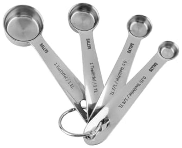 Sallys Messlöffel Set 4 Teilig - 0,25 TL / 0,5 TL / 1 TL / 1 EL, (4-St, Teilig)
