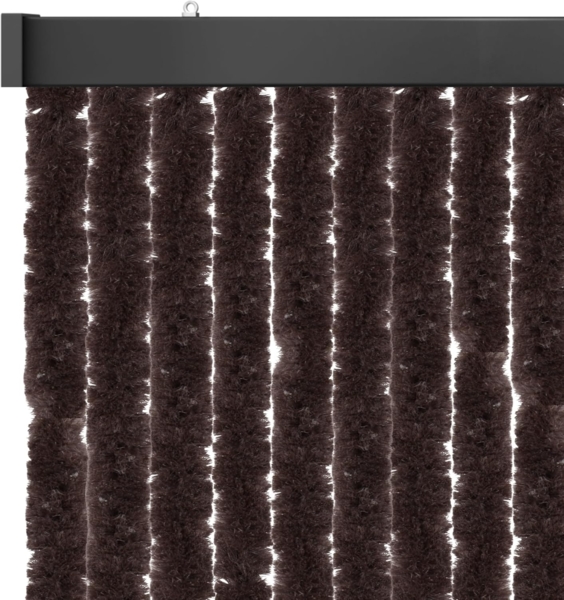 Flauschvorhang 100x220 ( Braun ), perfekter Insekten- und Sichtschutz für Ihre Balkon- und Terrassentür, viele Farben