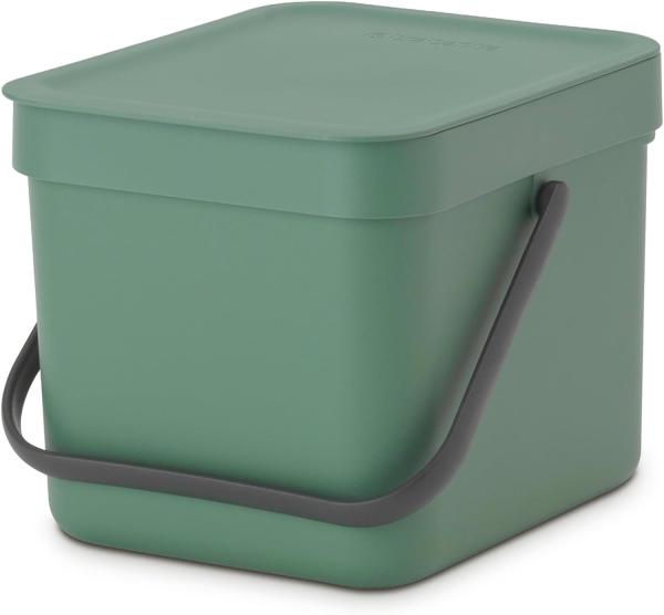 Brabantia 'Sort & Go' Abfallbehälter, Kunststoff, Fir Green, 6 Liter