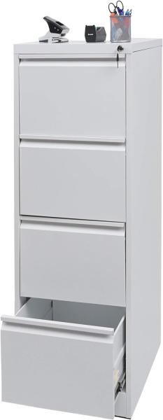 Hängeregisterschrank HWC-H16, Aktenschrank Büroschrank Stahlschrank, Format Legal + A4 abschließbar 134x46x62cm ~ weiß