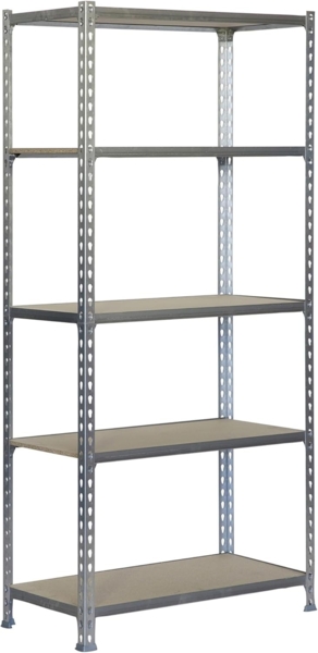 Simonrack Schwerlastregal, Lagerregal, 200 x 120 x 30 cm, Metallregal, Kellerregal, Biegestelle 200 kg, 5 Holzfachböden, Verzinkt/Holz - Maderclick Bild 1