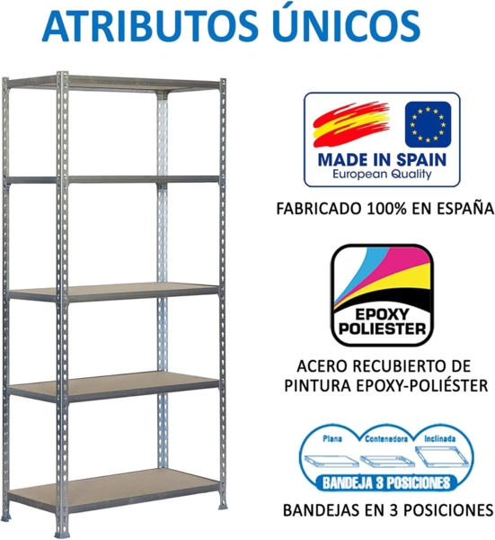 Simonrack Schwerlastregal, Lagerregal, 200 x 120 x 30 cm, Metallregal, Kellerregal, Biegestelle 200 kg, 5 Holzfachböden, Verzinkt/Holz - Maderclick Bild 6