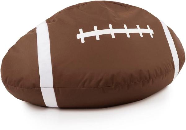 Lumaland Football-Sitzsack (80x160 cm): Der Touch Down fürs Sitzgefühl | So geht stilechtes Mitfiebern sowohl Indoor & Outdoor I Mit über 2,5 Mio anpassungsfähigen EPS-Perlen | Waschbarer Bezug