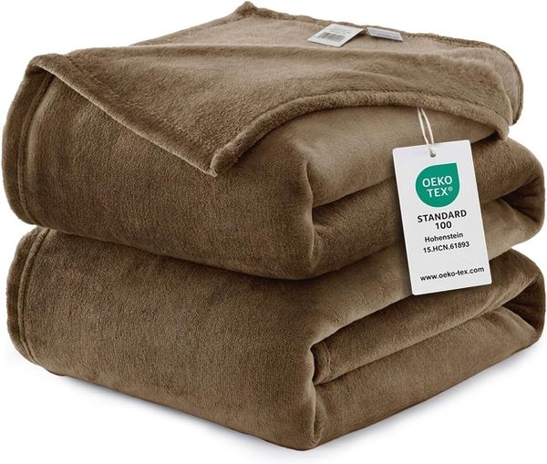 WAVVE Kuscheldecke Flauschig Decke Fleecedecke - Sofadecke Braun 220x240 cm Wohndecke Sommer Couchdecke Weich, XXL Groß Decke Sofa Leicht