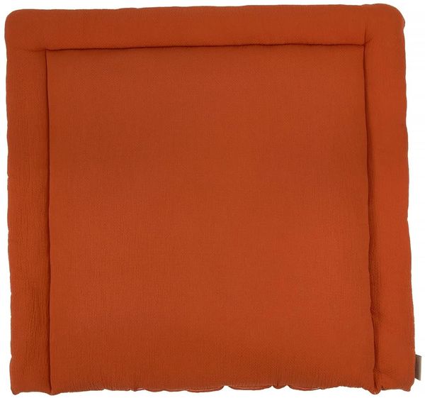 KraftKids Wickelauflage in Doppelkrepp Rot Herbstrot, Wickelunterlage 78x78 cm (BxT), Wickelkissen