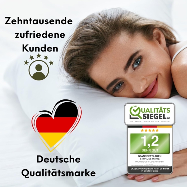 Strauss Home Spannbettlaken Premium, Gummizug: Rundumgummi, 150gr/m2 Premium Jersey 100% Baumwolle Bild 6