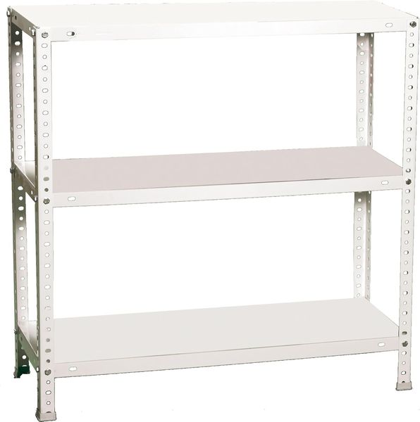 Simon Rack Schwerlastregal, 1000 x 1000 x 500 mm, Bis 100 kg Belastbar, 3 Verstellbare Ablagen, Kellerregal, Lagerregal, Weiss- Comfort