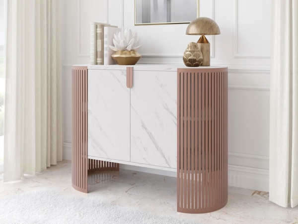 Kommode Fahugin Ember (Farbe: Kupfer / Bianco Marmor) Bild 2