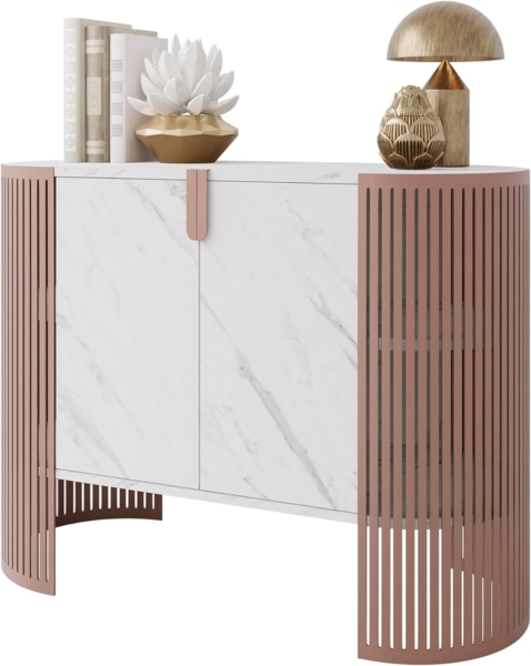 Kommode Fahugin Ember (Farbe: Kupfer / Bianco Marmor)