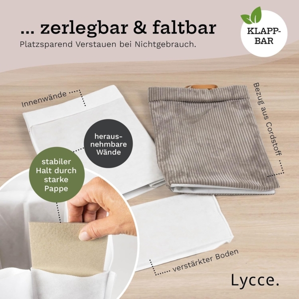 Lycce Wäschekorb Lycce Wäschekorb Cord – faltbar, waschbar & perfekt für Nischen Bild 8