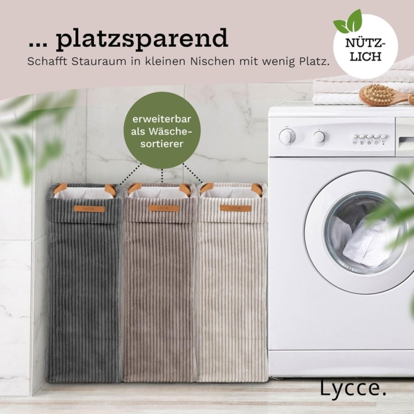 Lycce Wäschekorb Lycce Wäschekorb Cord – faltbar, waschbar & perfekt für Nischen Bild 5