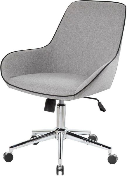 Dmora - Stuhl mit Rädern Darwin, Bürostuhl mit Rollen, ergonomischer Bürositz, 66 x 59 x 98 cm, Grau