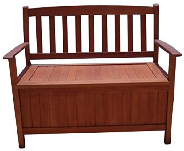Truhenbank Holzbank Gartenbank 2 Sitzer geölt