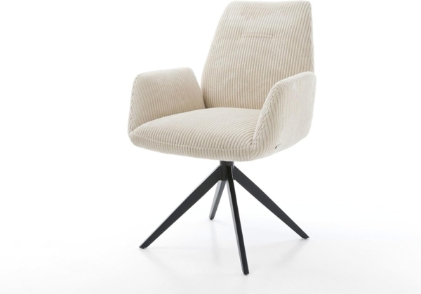 Esszimmerstuhl Zoa-Flex Cord Beige Kreuzgestell breit Schwarz Taschenfederkern Bild 3