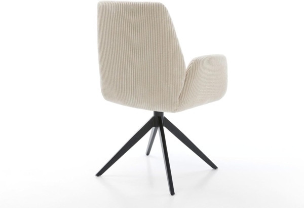 Esszimmerstuhl Zoa-Flex Cord Beige Kreuzgestell breit Schwarz Taschenfederkern Bild 7