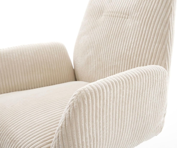 Esszimmerstuhl Zoa-Flex Cord Beige Kreuzgestell breit Schwarz Taschenfederkern Bild 6