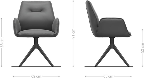 Esszimmerstuhl Zoa-Flex Cord Beige Kreuzgestell breit Schwarz Taschenfederkern Bild 2