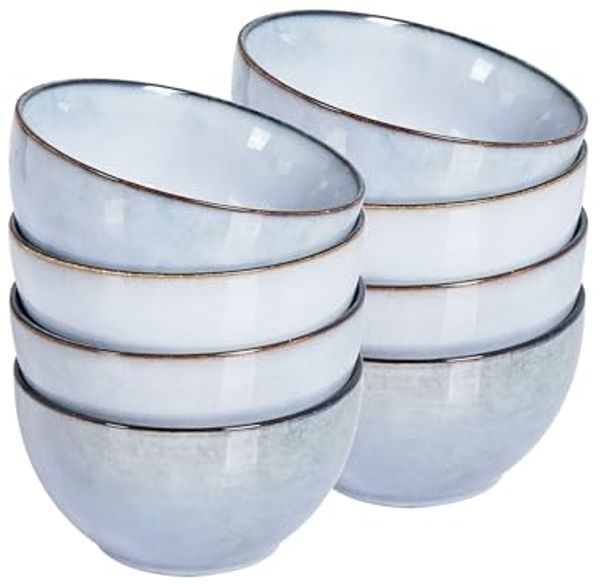Schüssel 8er Set JUNIPER Steinzeug Hellblau