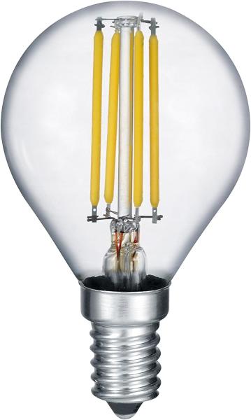 E14 Filament LED, 4,5 Watt, 470 Lumen, warmweiß, Ø4,5cm, 3 Stufen Dimmer