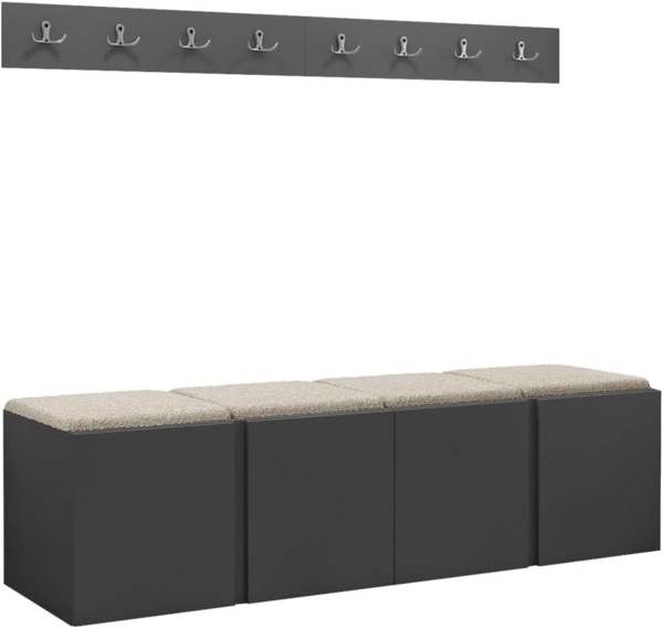 Garderoben-Set Monati VII, Graphit, Farbe: Abriamo 03