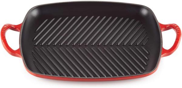 Le Creuset Signature Grillplatte rechteckig 30 cm Kirschrot - 29 bis 32 cm - Rot