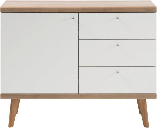 Sideboard Helge in weiß und Eiche Riviera 107 x 83 cm