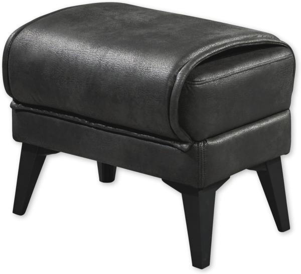 Hocker EDWARD Fusshocker als Polsterhocker anthrazit grau Sitzhocker ca. 43 x 50 x 62 cm