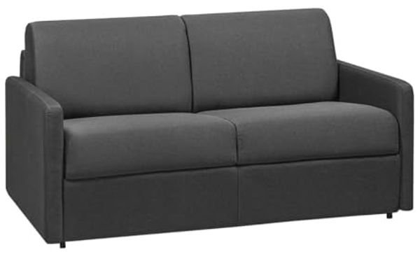 Vente-unique - Schlafsofa 2-Sitzer - Liegefläche: 120 cm - Matratzenhöhe: 14 cm - Stoff - Grau - CALIFE