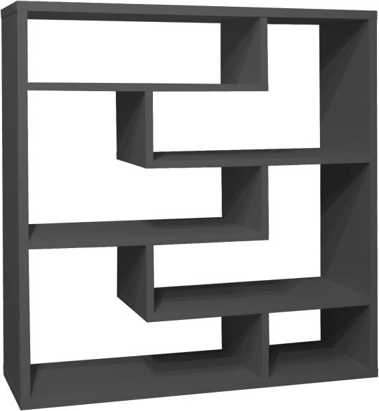 Raumteiler Tyler / Tetrix , Holzwerkstoff , Schwarz , 130 x 134 x 43 cm