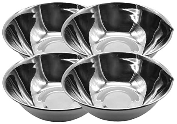 4x Edelstahl Schüssel 19cm Rührschüssel Salatschüssel Servierschüssel Schale