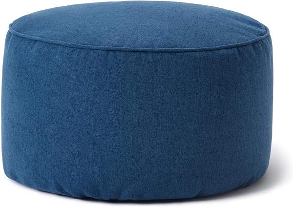 Lumaland Comfort Line Sitzsack-Hocker 25 x 45 cm - Indoor - mit extra starken Nähten, pflegeleicht - Runder Sitzpouf, Bodenkissen Bean Bag Pouf - Dunkelblau