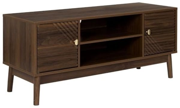 HOME DECO FACTORY, HD0562, Moderner TV-Schrank aus braunem Holz, elegantes und raffiniertes Design, optimierte Aufbewahrung, kompatibel mit allen Fernsehern, Abmessungen 110 x 48 x 40 cm, braune Farbe
