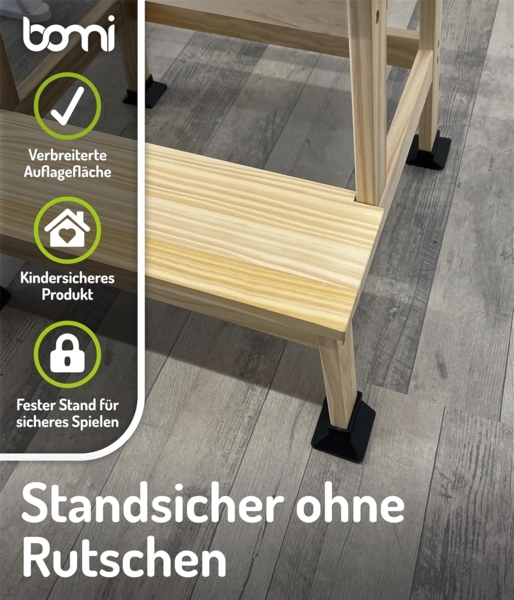 BOMI® Vario Tritthocker Zubehör | Anti-Rutsch-Füße in Schwarz aus hochwertigem Silikon | Sekundenschnelle Anbringung durch Aufstecken Bild 3