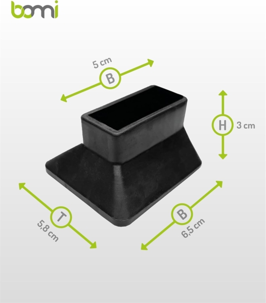 BOMI® Vario Tritthocker Zubehör | Anti-Rutsch-Füße in Schwarz aus hochwertigem Silikon | Sekundenschnelle Anbringung durch Aufstecken Bild 5