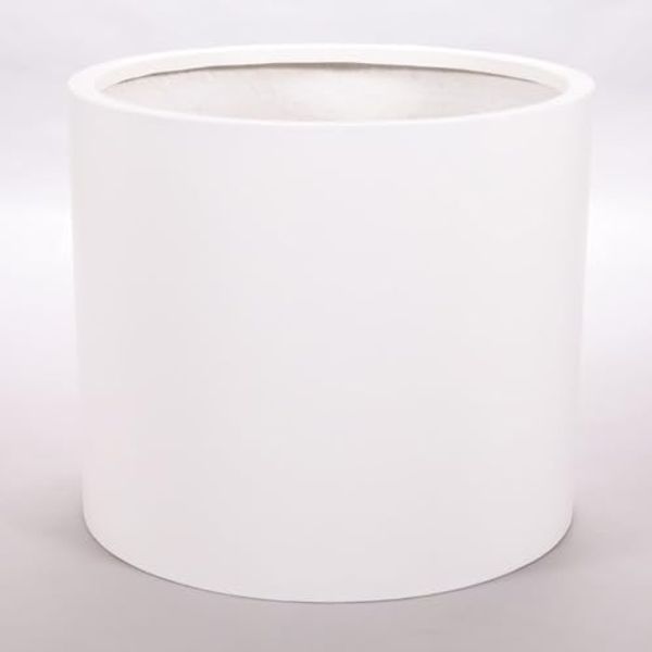 Pflanzkübel Blumenkübel Blumentopf Übertopf Fiberglas zylindrisch D60xH50cm perlmutt weiß.
