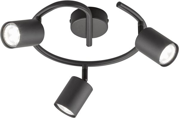 Fischer & Honsel 21136 LED Deckenleuchte Vano 3-flammig rund Schwarz GU10