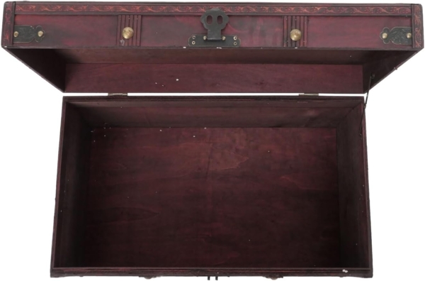 Holztruhe Holzbox Schatztruhe Valence Antikoptik 39x67x38cm ~ eckig Bild 8