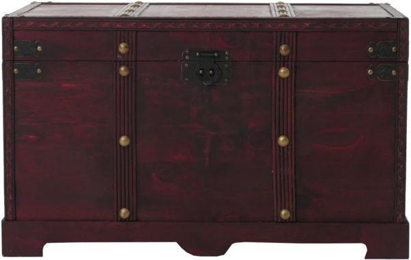 Holztruhe Holzbox Schatztruhe Valence Antikoptik 39x67x38cm ~ eckig Bild 6