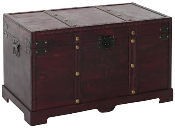 Holztruhe Holzbox Schatztruhe Valence Antikoptik 39x67x38cm ~ eckig