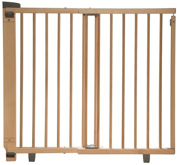 Geuther Treppenschutzgitter, für Türbreiten 86 - 133 cm, zum Bohren, Holz, Natur, TÜV geprüft