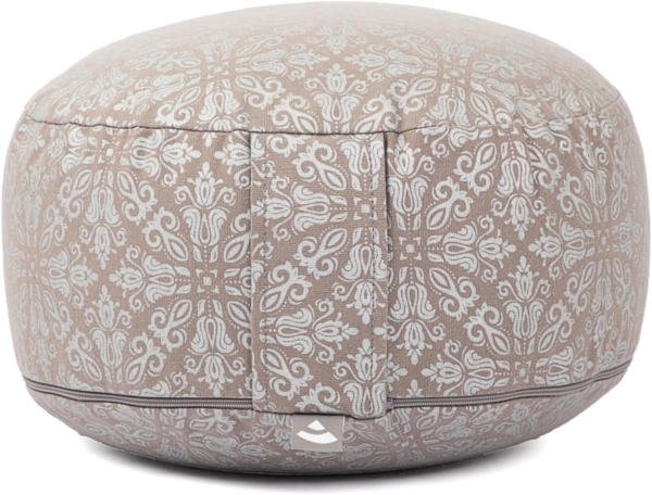 bodhi Meditationskissen Meditationskissen RONDO, 32 x 20 cm Raja, taupe/silber, Dinkel