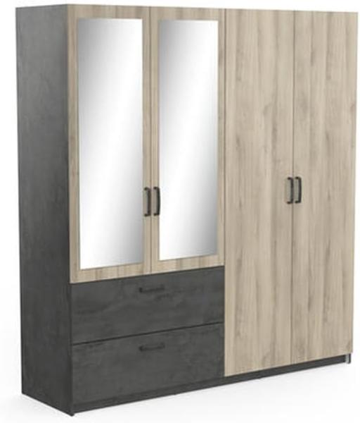 Kleiderschrank >Ready2< in Eiche aus Holzwerkstoff - 178x192x51cm (BxHxT)