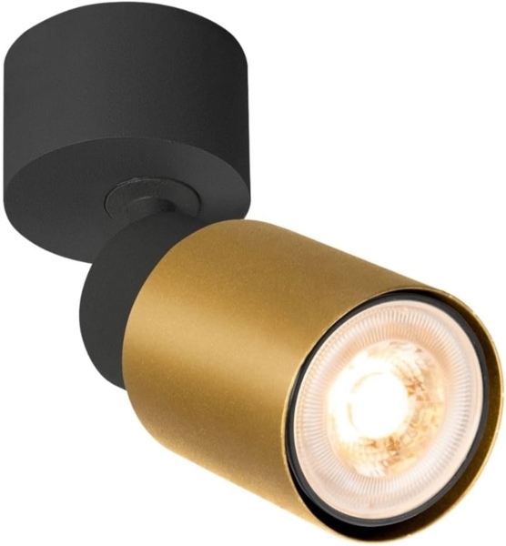 SLV PURI 2.0 Tube, Wand- und Deckenaufbauleuchte, 1x max. 6W GU10, schwarz / gold - Wand- und Deckenleuchten Bild 1
