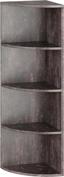 RICOO Regal Wand 110 x 33 x 33 cm WM058-BG Eckregal stehend Eck Wandregal Holz grau Beton Optik Bücherregal Hängeregal Holzregal Standregal Regale & Ablagen Bookshelf Schweberegale Eckwandregal