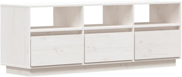 vidaXL TV-Schrank Weiß 140x37x50 cm Massivholz Kiefer 813431