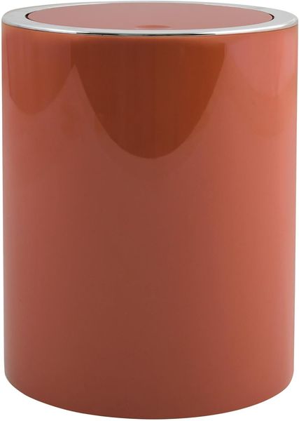 MSV Bad Serie "ASPEN" Design Kosmetikeimer Bad Treteimer Schwingdeckeleimer Abfallbehälter mit Schwingdeckel 6 Liter (ØxH): ca. 18,5x26 cm Terracotta Rot