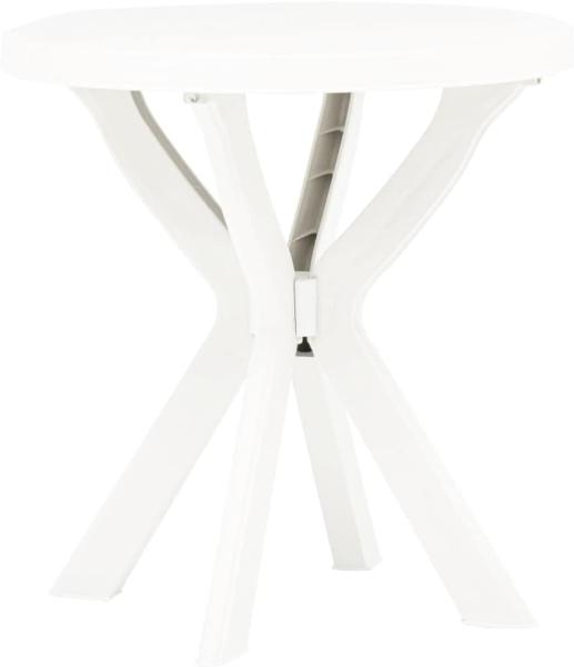 vidaXL Bistrotisch Weiß Ø70 cm Kunststoff 48796