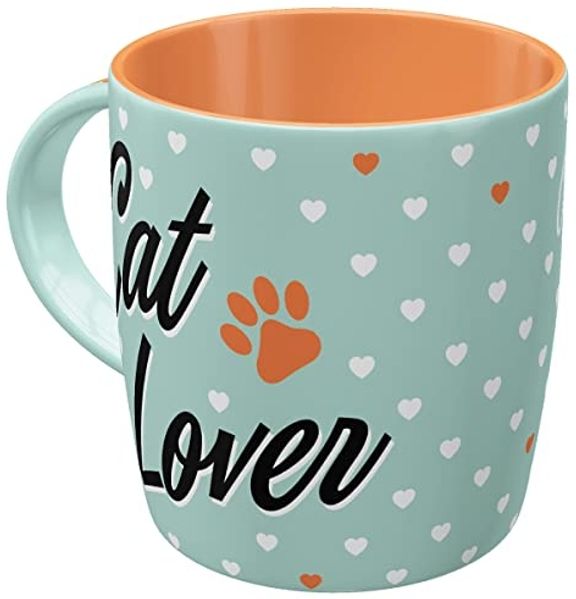 Nostalgic Art Retro Kaffee Becher Animal Club Cat Lover, Lustige große Retro Tasse mit Spruch, Geschenk Idee für Katzen Liebhaber, 330 ml