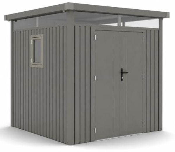 osoltus Metall Gerätehaus Luma B 230 x 230 x 222 cm Graualuminium Fenster
